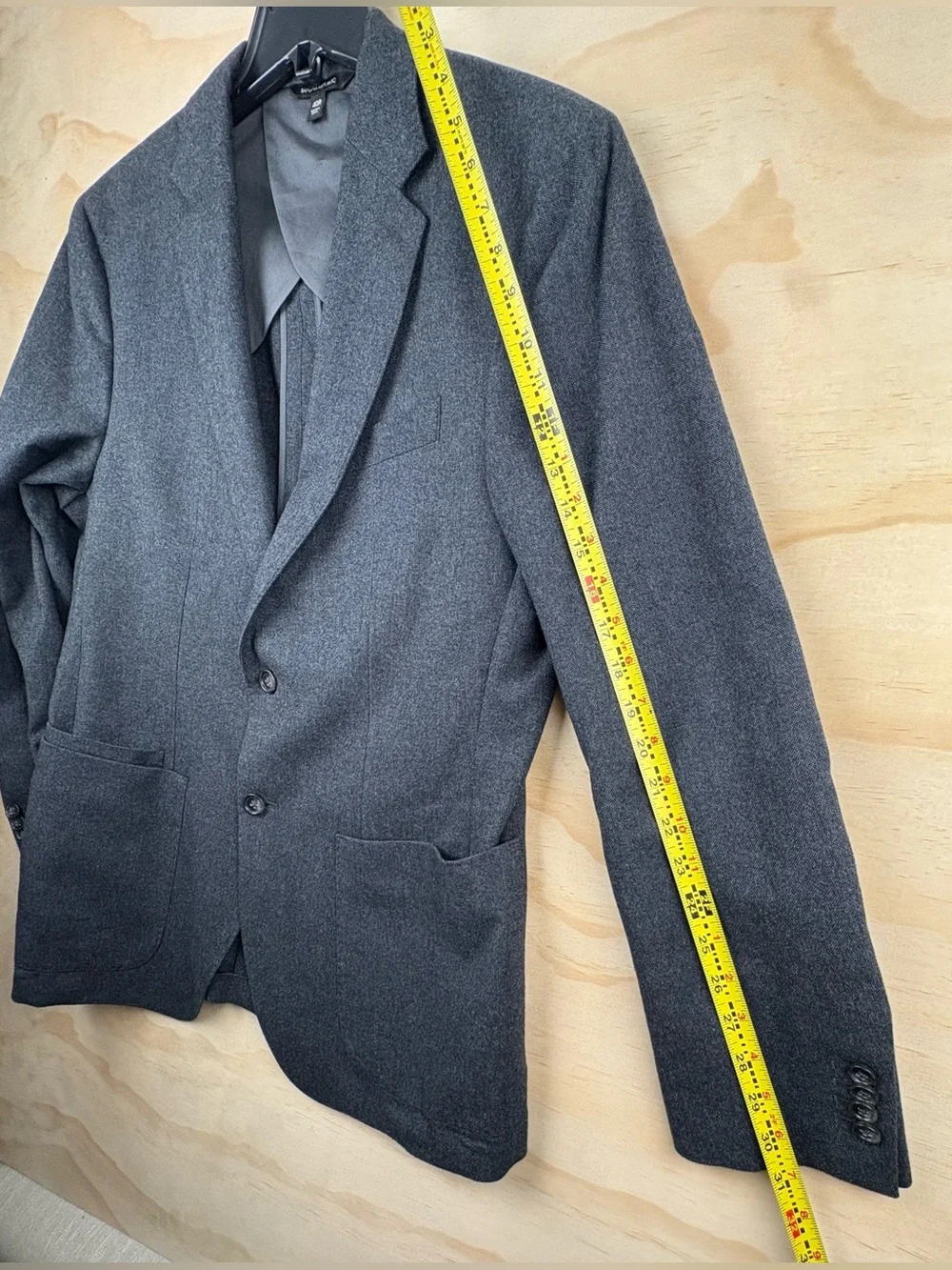 Banana Republic Slim Fit Blazer Men’s 40R Cotton Gray Patch Pocket 2 Buttons